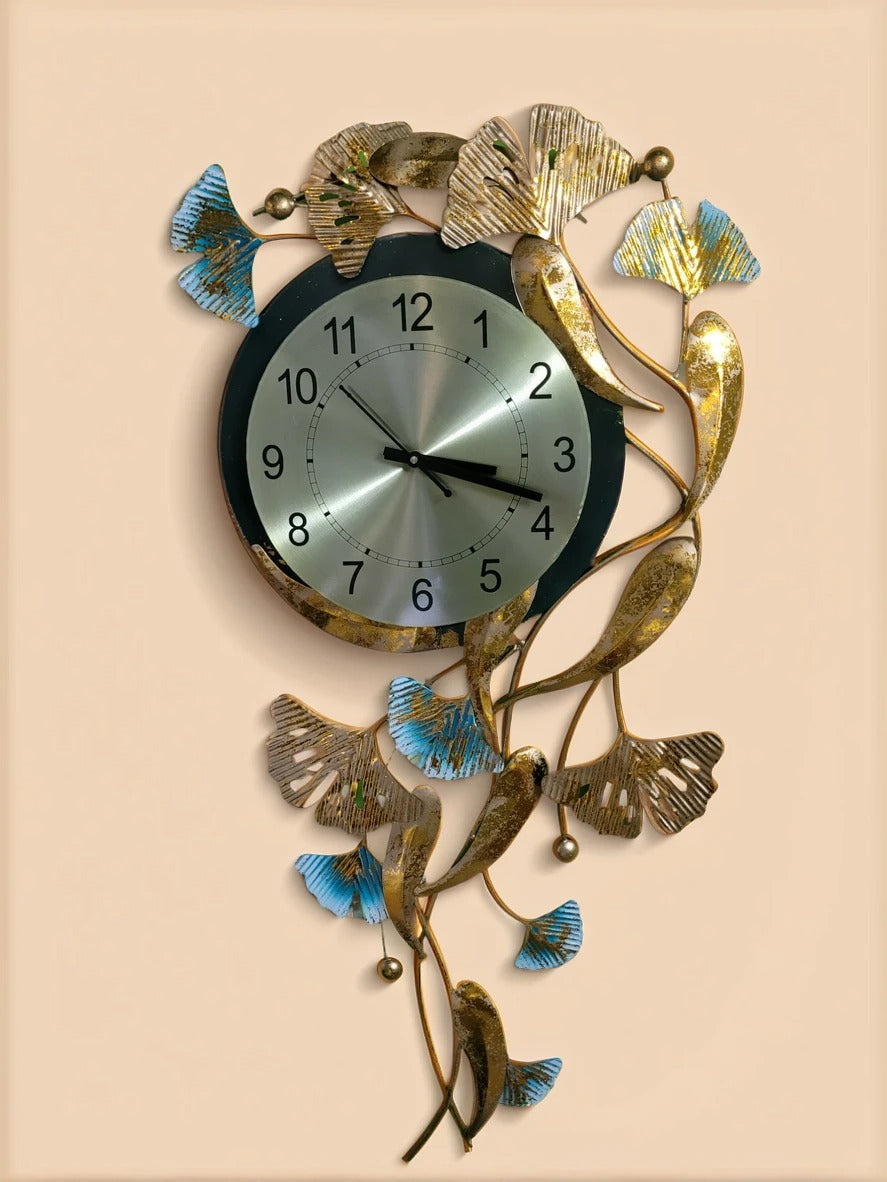 Golden Vine Wall Clock