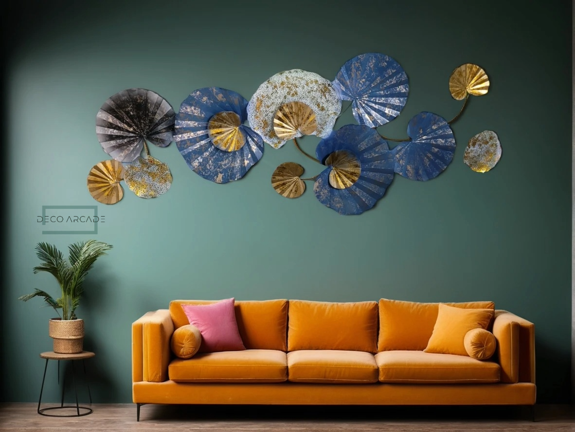 Azure Bloom Metal Wall Art