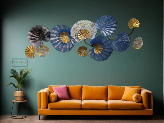 Azure Bloom Metal Wall Art