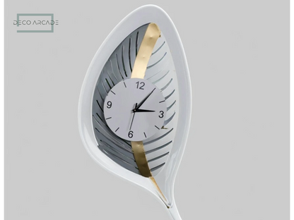 Golden Leaf Designer Wall Clock